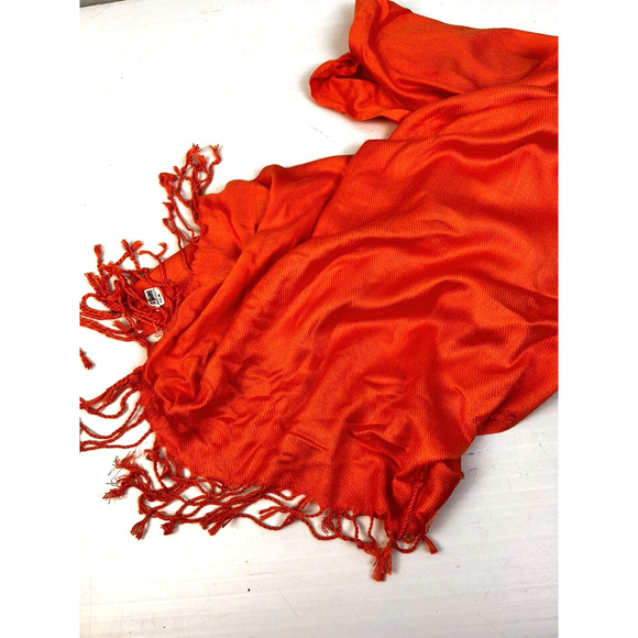 Pashmina Scarf Wrap Pink Cashmere Wool Fringe 26" x 69" Rectangle Night Out NEW - Picture 3 of 5